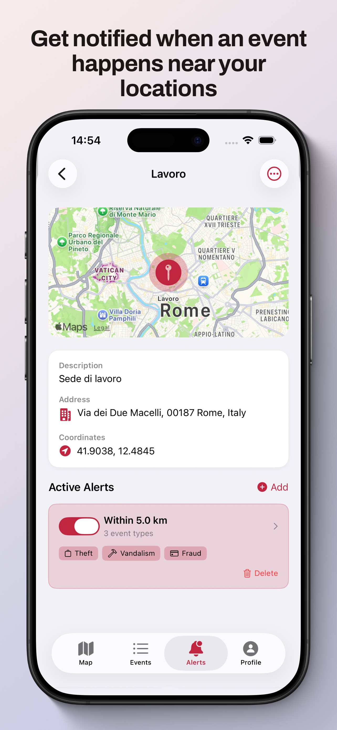Filter incidents by type and location